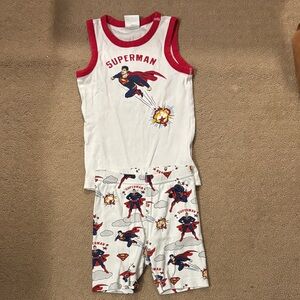 Hanna Andersson Superman Pajama Set - Red and White